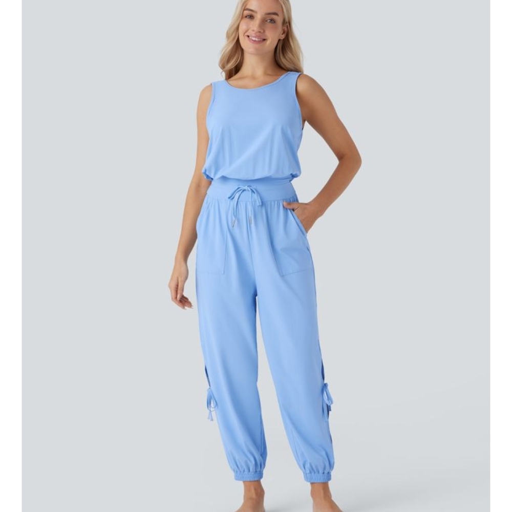 HALARA Sky Blue Sleeveless Jumpsuit